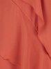 'Luisiana' Red Dress with Spaghetti Straps and Front Ruffle in Satin Woman