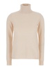 'Sestri' White Turtleneck Sweater in Wool and Cashmere Blend Woman