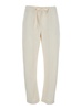 'Buddy' White Pants with Drawstring Waist in Cotton Women