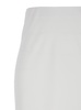 White Long Skirt with Ruffle Detail at the Bottom in Satin Woman