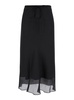 Black Double-Layer Long Skirt in Viscose Blend Woman