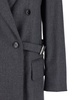 'Latino' Grey Double-Breasted Jacket with Peak Revers and Waist Belt in Virgin Wool Woman