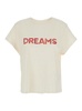 White Crewneck T-Shirt with Print on the Front in Cotton Woman