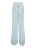Light Blue Straight Pants with Pinces  in Line Blend Woman