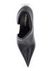 Black Pumps with Pointed Design and Side Opening Detail in Leather Woman