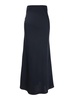 Blue Long Skirt  with Volant Detail at the End in Satin Woman