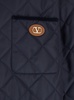 Blue Jacket with Classic Collar and Logo Detail on the Front in Tech Fabric Man