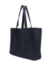 'Daniela' Blue Shopper Bag with Logo in Cotton Denim Wioman