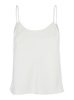 White Tank Top with U Neckline in Satin Fabric Woman