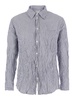 Light Blue Shirt with All-Over Striped Motif and Crinkled Effect in Cotton Man