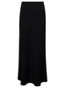 Black 'Midi' Skirt with Volant Detail at the End in Satin Woman