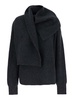 Black Draped Sweater in Polyamid Blend Woman