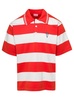 White and Red Polo T-Shirt with Embroidered Logo in Cotton Man