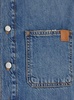 'Olive' Blue Crop Shirt with Patch Pocket on the Chest in Denim Woman