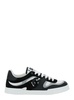 'Portofino' Black and White Sneakers with Logo Patch on the Tongue and Logo Detail on the Side in Leather Blend Man