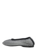 'Lorain' Black Ballerinas with Mesh Design and Beaded Decorations in Tech Fabric Woman