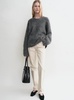 Grey Oversized Sweater with Brushed Effect in Alpaca Blend Woman
