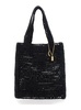 'Summer Banana' BlackTote Bag with Logo Lettering Embroidery on the Front and Charm with Logo in Tech Fabric Woman