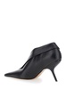 Black Pumps with Pointed Design and Side Opening Detail in Leather Woman