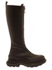 'Tread Slick' Black Boots with Embossed Logo and Chunky Platform in Leather Woman
