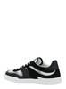 'Portofino' Black and White Sneakers with Logo Patch on the Tongue and Logo Detail on the Side in Leather Blend Man
