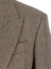 Brown Single-Breasted Jacket with Peak Revers in Wool Blend Stretch Woman