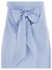 Long Light Blue Dress with Bow at the Back in Fabric Woman