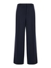 'Encore' Blue Pants with Front and Rear Pences in Wool Woman