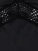 'Jacinta' Black Long Dress with Thin Straps and Crochet Inserts in Silk and Acetate Blend Woman