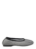 'Lorain' Black Ballerinas with Mesh Design and Beaded Decorations in Tech Fabric Woman