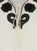 'Lalla' White Dress with Contrasting Details and Applied Beads in Fabric Woman