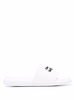 White Logo Pool Slides in Rubber