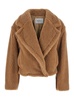 'Gardone' Beige Jacket with Wide Notched Revers in Wool and Silk Woman