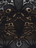 Black Crop Top with Floral Design in Viscose Blend Woman