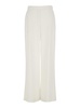 White Pants with Wide Leg and Elastic Rear Waist in Tech Fabric Woman