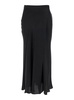 'Ambra' Black Skirt with Wrap Design in Silk Blend Woman