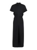 Black High Neck Dress in Cady for Women