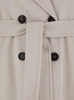 'Picasso' White Double-Breasted Coat with Wide Notched Revers and Belt in Wool Woman