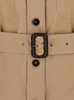 Beige Shirt with Classic Collar and Adjustable Belt in Cotton Stretch Woman