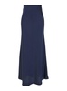 Blue Long Skirt with Ruffle Detail at the Bottom in Satin Woman