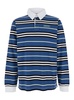 Multicolor Polo Shirt with Logo Patch on the Front and All-Over Striped Motif in Cotton Man