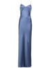 Long Light Blue Slip Dress in Acetate Blend Woman