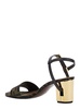 'Delfina' Brown Sandals with All-Over FF Motif and Block Heel in Leather and Fabric Woman