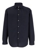 Blue Shirt with Classic Collar in Virgin Wool Blend Man