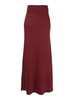 Bordeaux Long Skirt  with Volant Detail at the End in Satin Woman