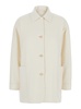 'Eligio' White Single-Breasted Jacket with Patch Pockets in Wool Woman