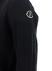'Biker' Black Crewneck Sweater with Logo Patch on the Sleeve in Wool and Cashmere Blend Woman