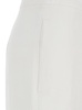 White Pants with Hidden Front Closure and Turn-Up Edges in Fabric Woman