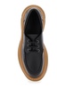 Black Derby Shoes with Engraved Logo and Platform in Leather Man