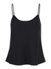 Black Tank Top with U Neckline in Satin Fabric Woman